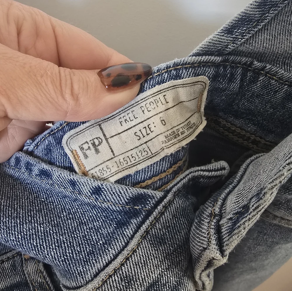 Free People A-Line Denim Overalls, Size 6 - Picture 7 of 9